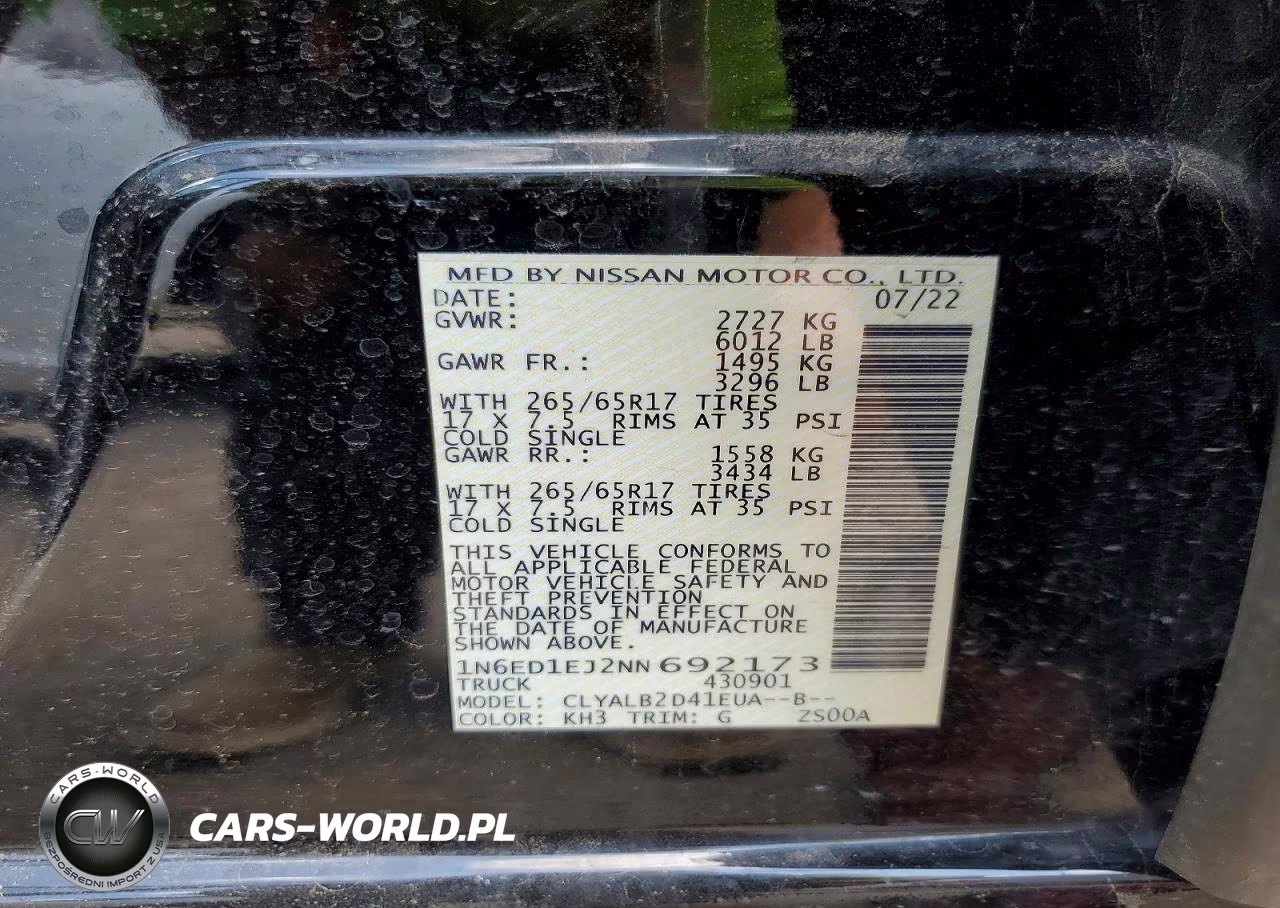 2022 Nissan Frontier Sv VIN:1N6ED1EJ2NN692173 - 13