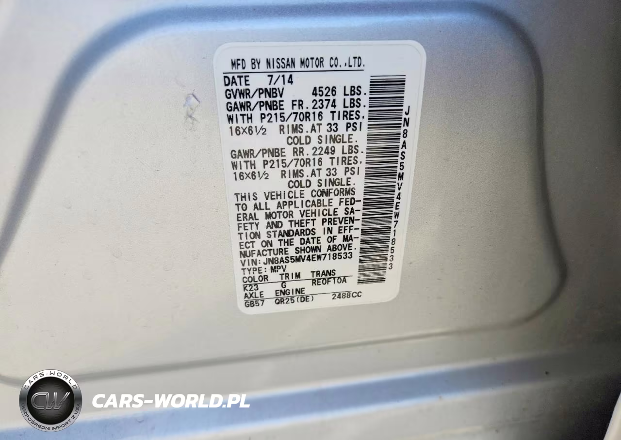 2014 Nissan Rogue Select S VIN:JN8AS5MV4EW718533 - 14