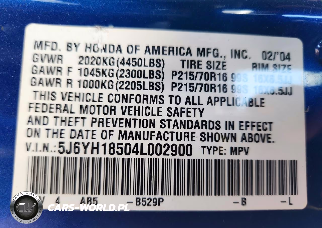2004 Honda Element Ex VIN:5J6YH18504L002900 - 13
