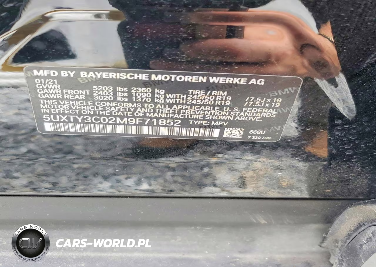 2021 BMW X3 Sdrive30I VIN:5UXTY3C02M9F71852 - 13