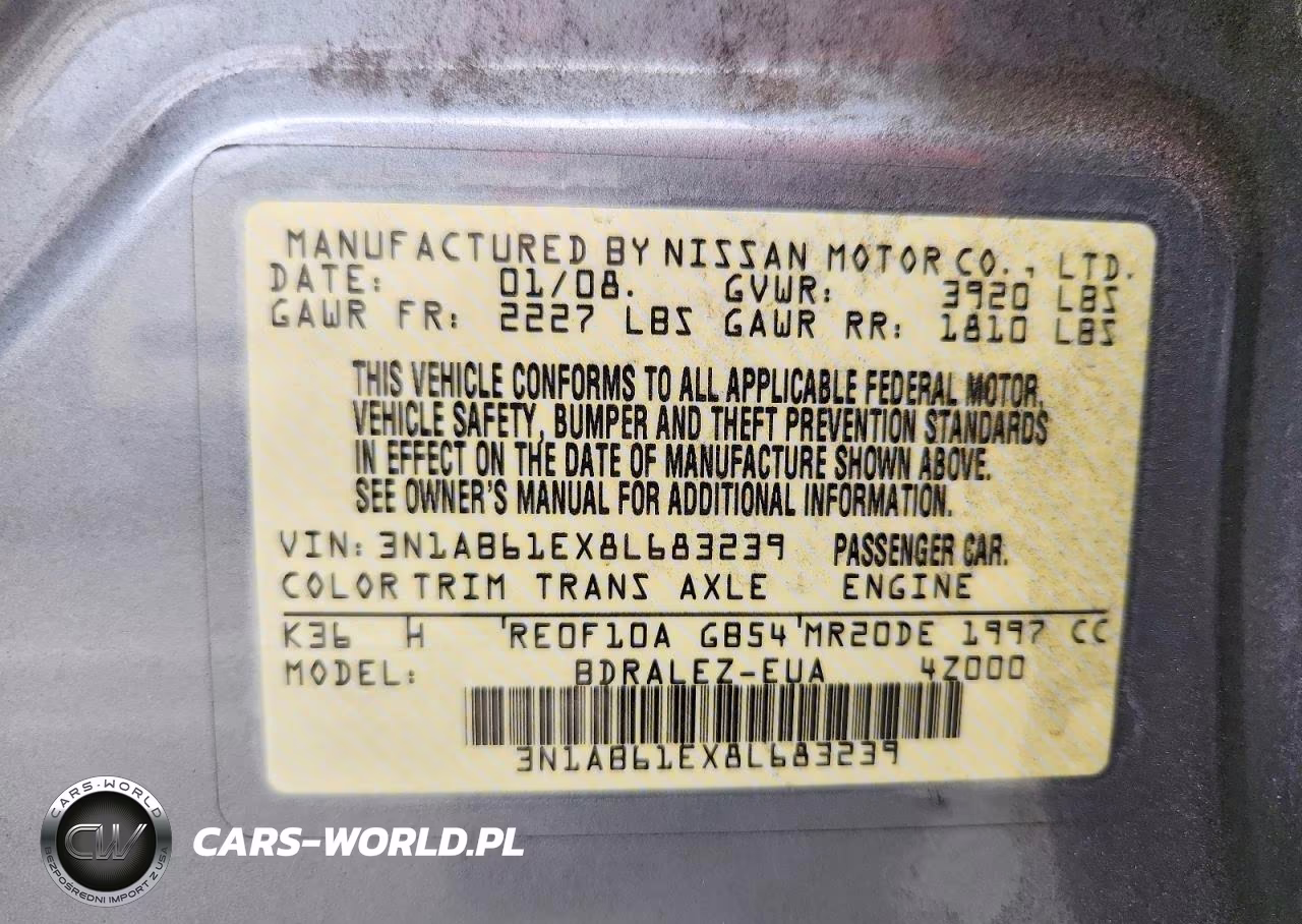 2008 Nissan Sentra 2.0-2.0S-2.0Sl VIN:3N1AB61EX8L683239 - 13