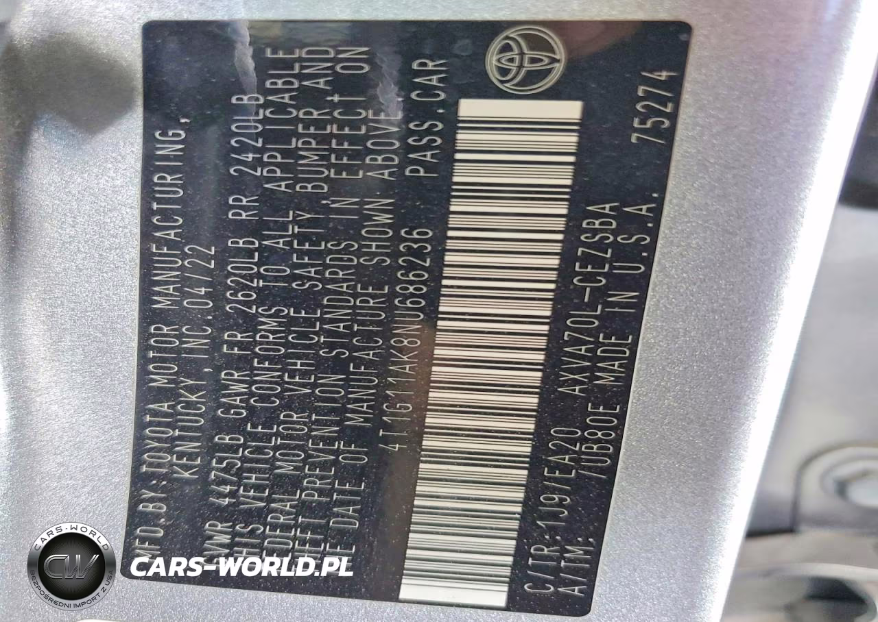 2022 Toyota Camry Se VIN:4T1G11AK8NU686236 - 12