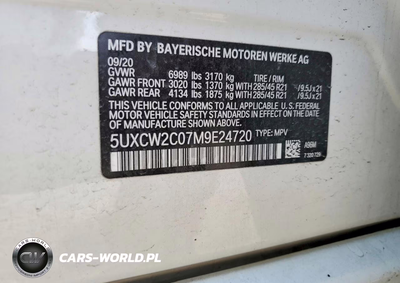 2021 BMW X7 xDrive40I VIN:5UXCW2C07M9E24720 - 13