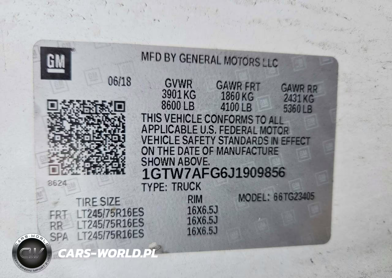2018 GMC Savana 2500 Delivery Van VIN:1GTW7AFG6J1909856 - 13