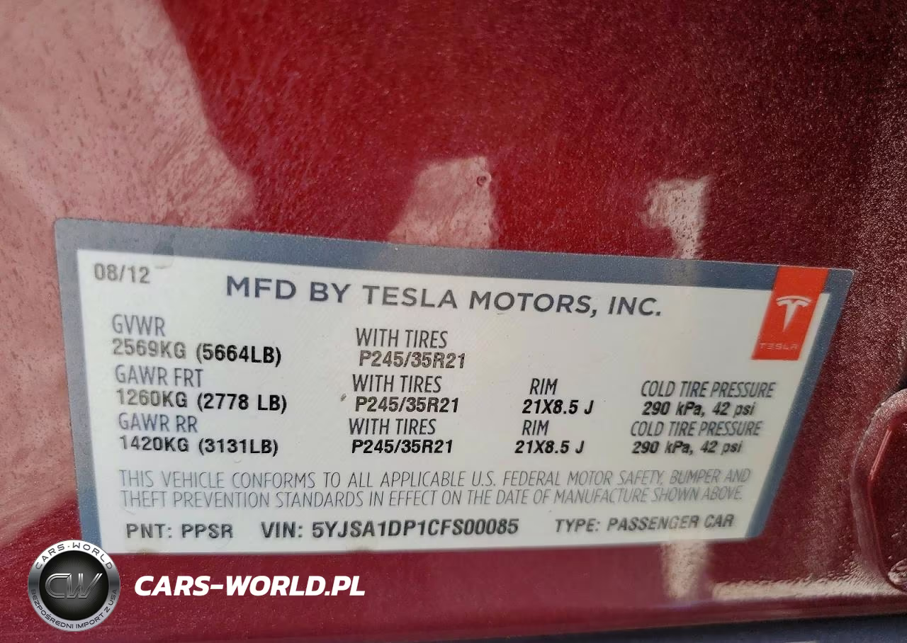 2012 Tesla Model S VIN:5YJSA1DP1CFS00085 - 13
