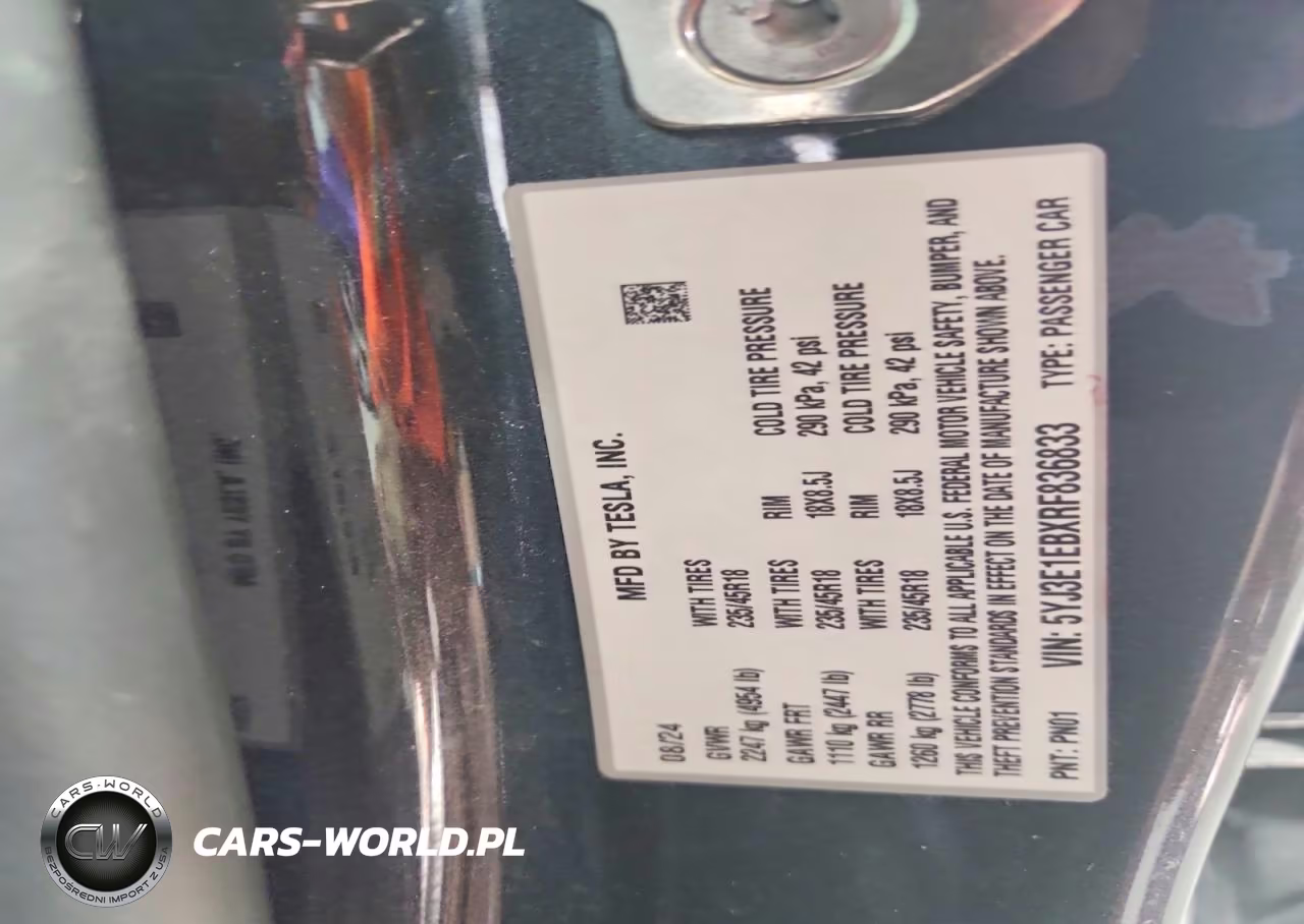 2024 Tesla Model 3 Long Range Dual Motor All-Wheel Drive VIN:5YJ3E1EBXRF836833 - 14