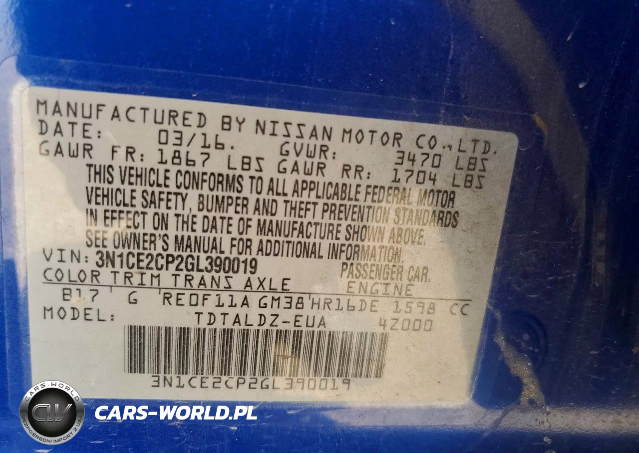 2016 Nissan Versa Note Sv VIN:3N1CE2CP2GL390019 - 12