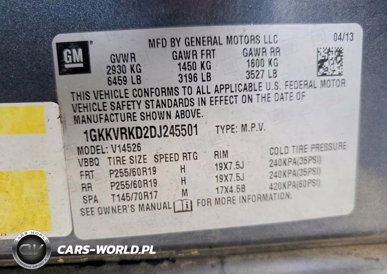 2013 GMC Acadia Slt-1 VIN:1GKKVRKD2DJ245501 - 14
