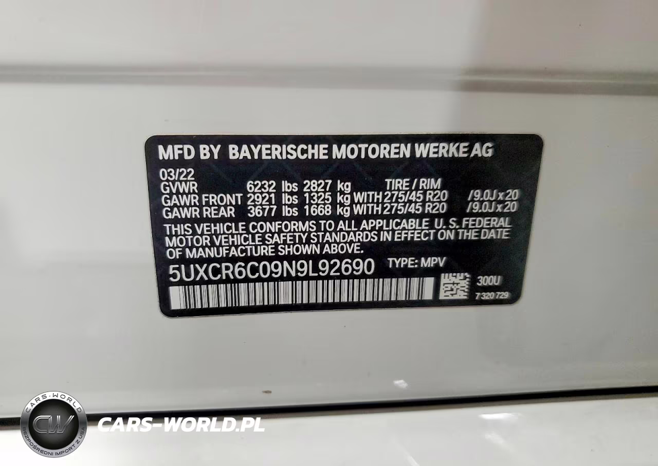 2022 BMW X5 xDrive40I VIN:5UXCR6C09N9L92690 - 12