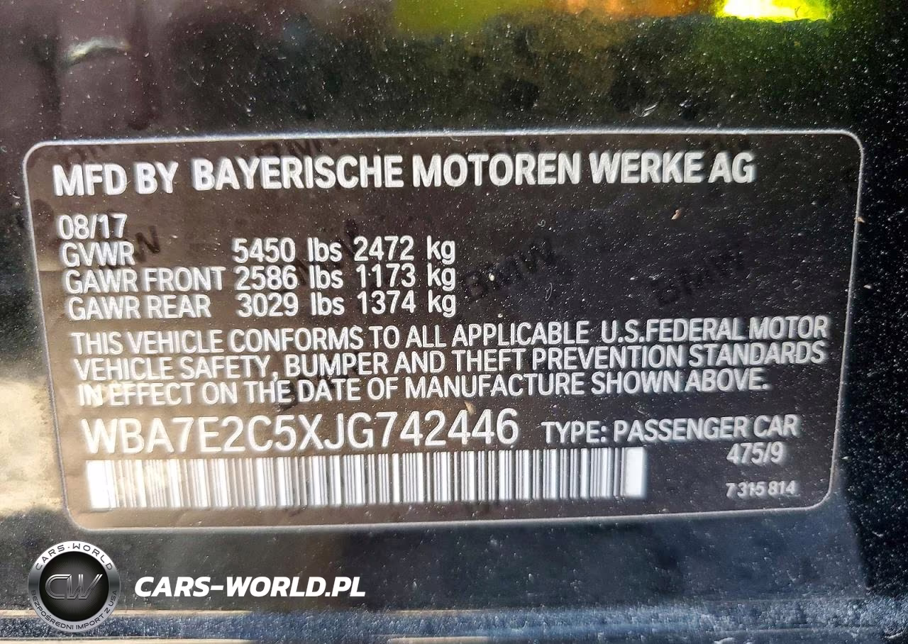 2018 BMW 740 I VIN:WBA7E2C5XJG742446 - 12