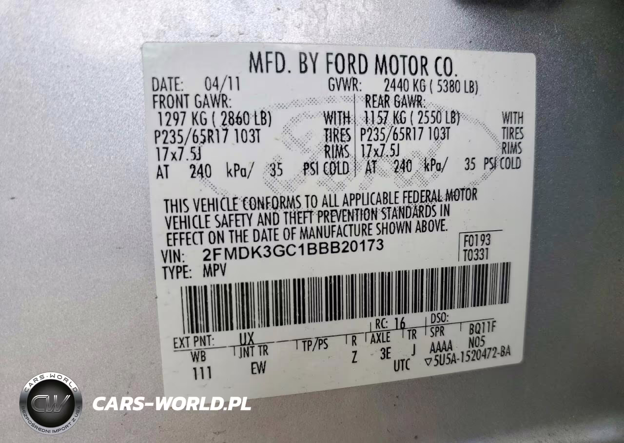 2011 Ford Edge Se VIN:2FMDK3GC1BBB20173 - 12
