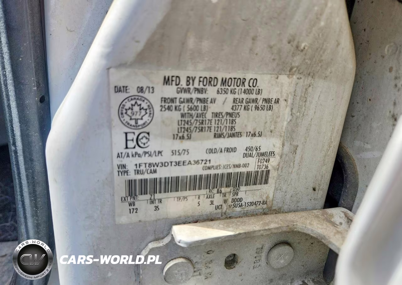 2014 Ford F350 Super Duty VIN:1FT8W3DT3EEA36721 - 12
