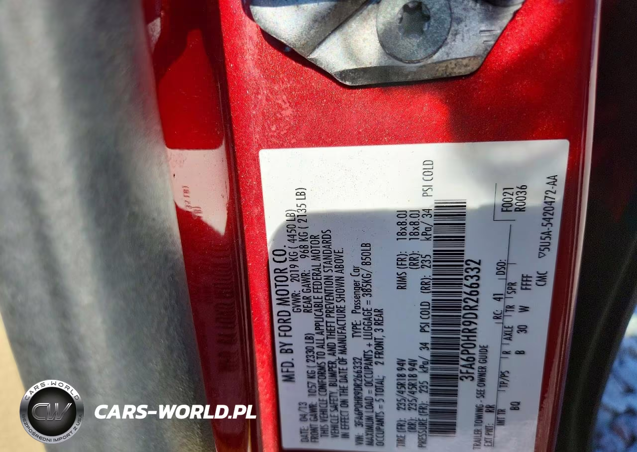 2013 Ford Fusion Se VIN:3FA6P0HR9DR266332 - 13