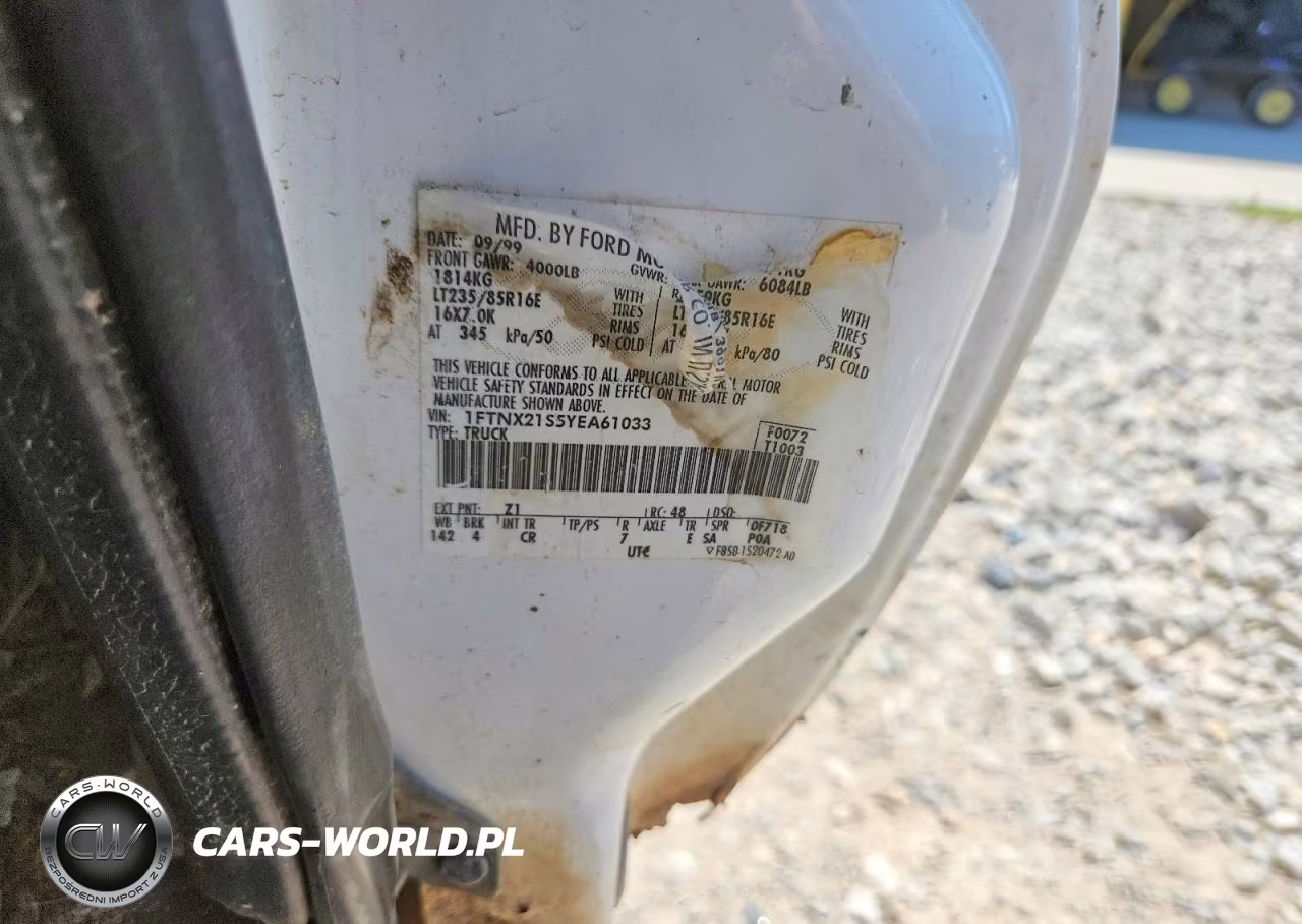 2000 Ford F250 Super Duty VIN:1FTNX21S5YEA61033 - 12
