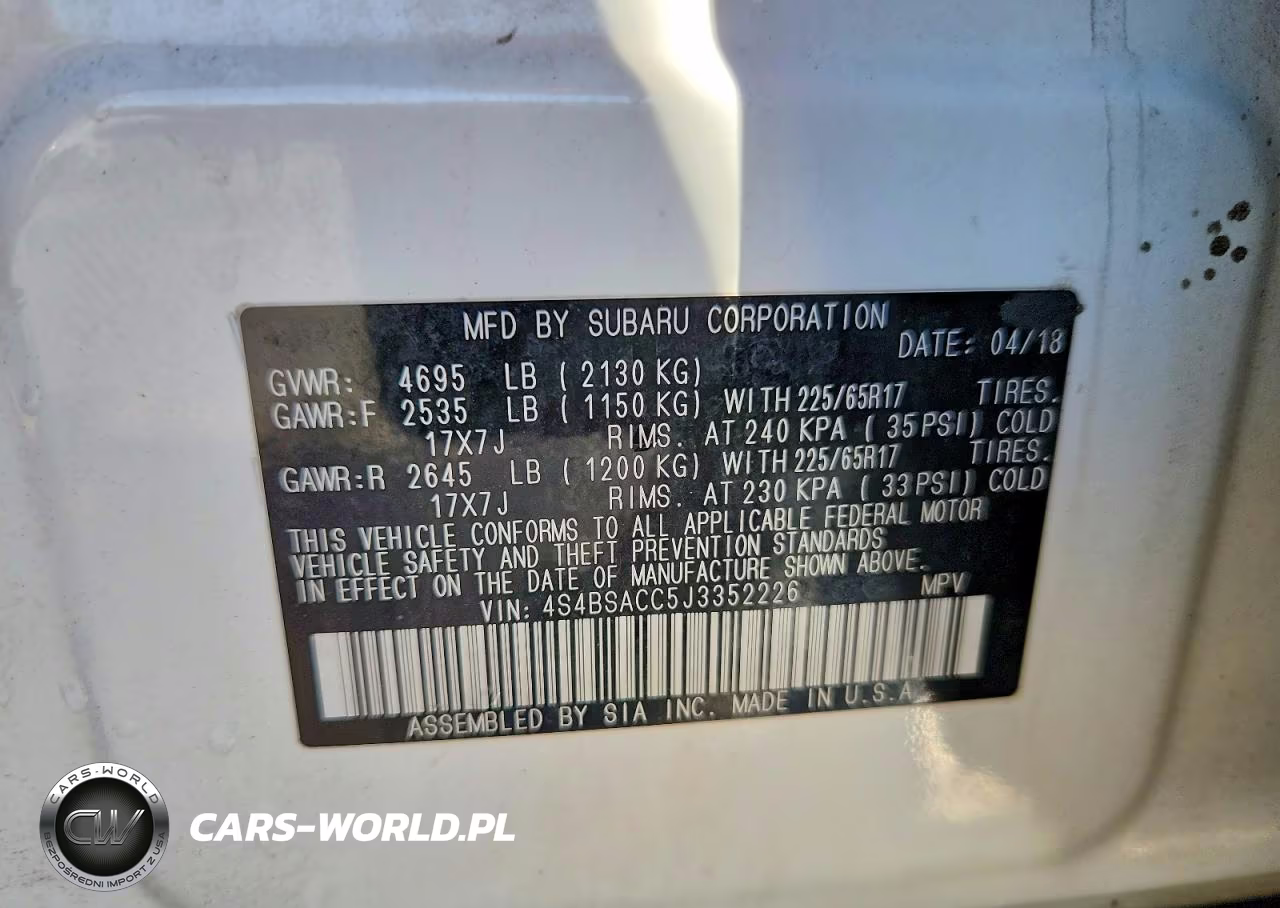 2018 Subaru Outback 2.5I Premium VIN:4S4BSACC5J3352226 - 13