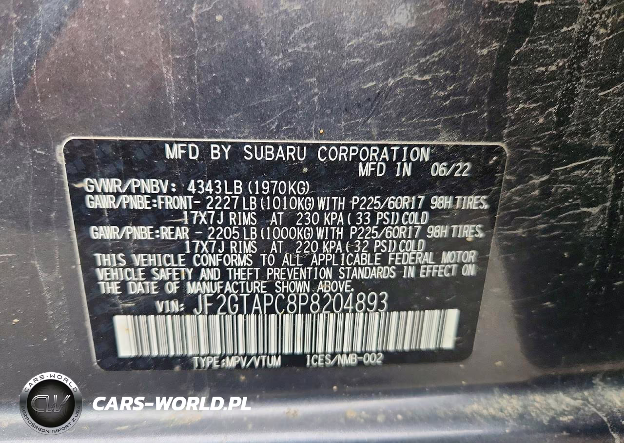 2023 Subaru Crosstrek Premium VIN:JF2GTAPC8P8204893 - 12