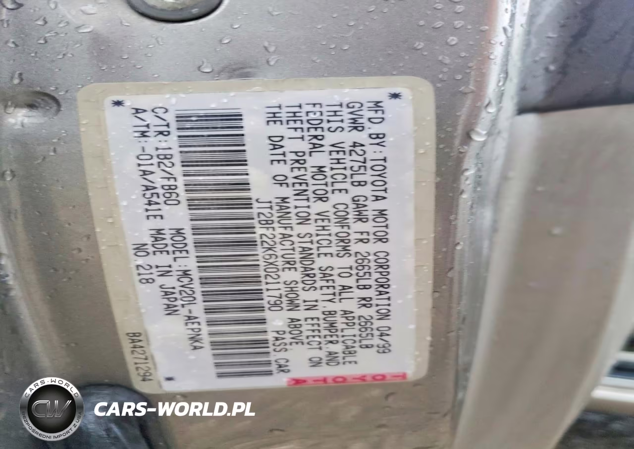 1999 Toyota Camry Le V6 VIN:JT2BF22K6X0211790 - 12