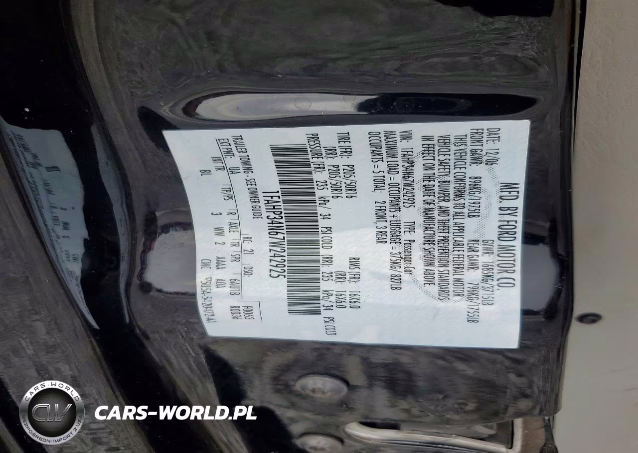 2007 Ford Focus Zx4 VIN:1FAHP34N67W242925 - 12