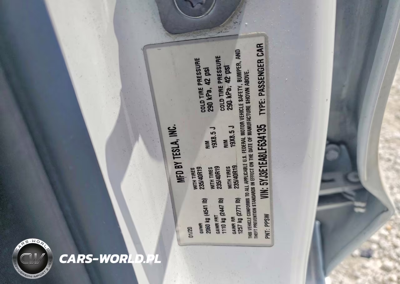 2020 Tesla Model 3 VIN:5YJ3E1EA8LF634135 - 12