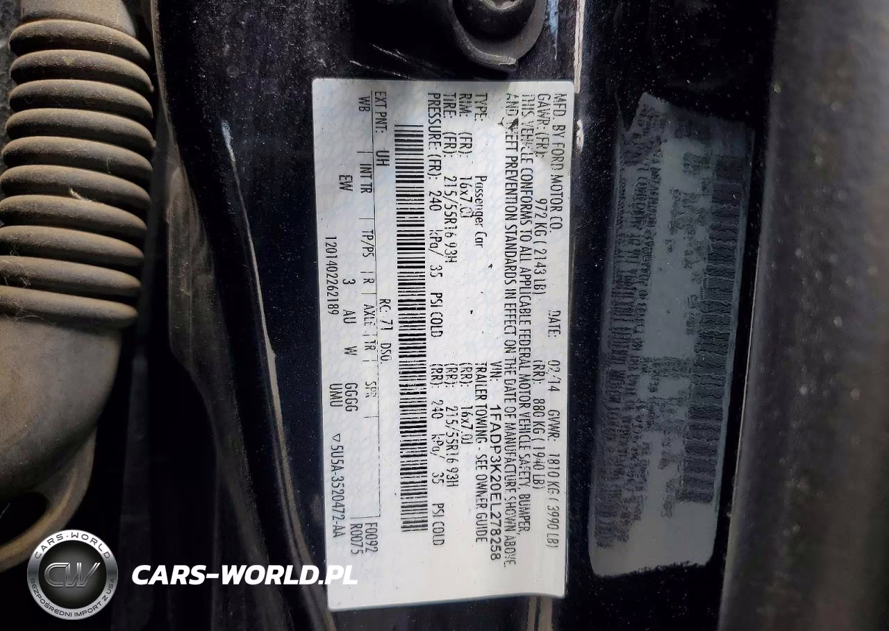 2014 Ford Focus Se VIN:1FADP3K20EL278258 - 12