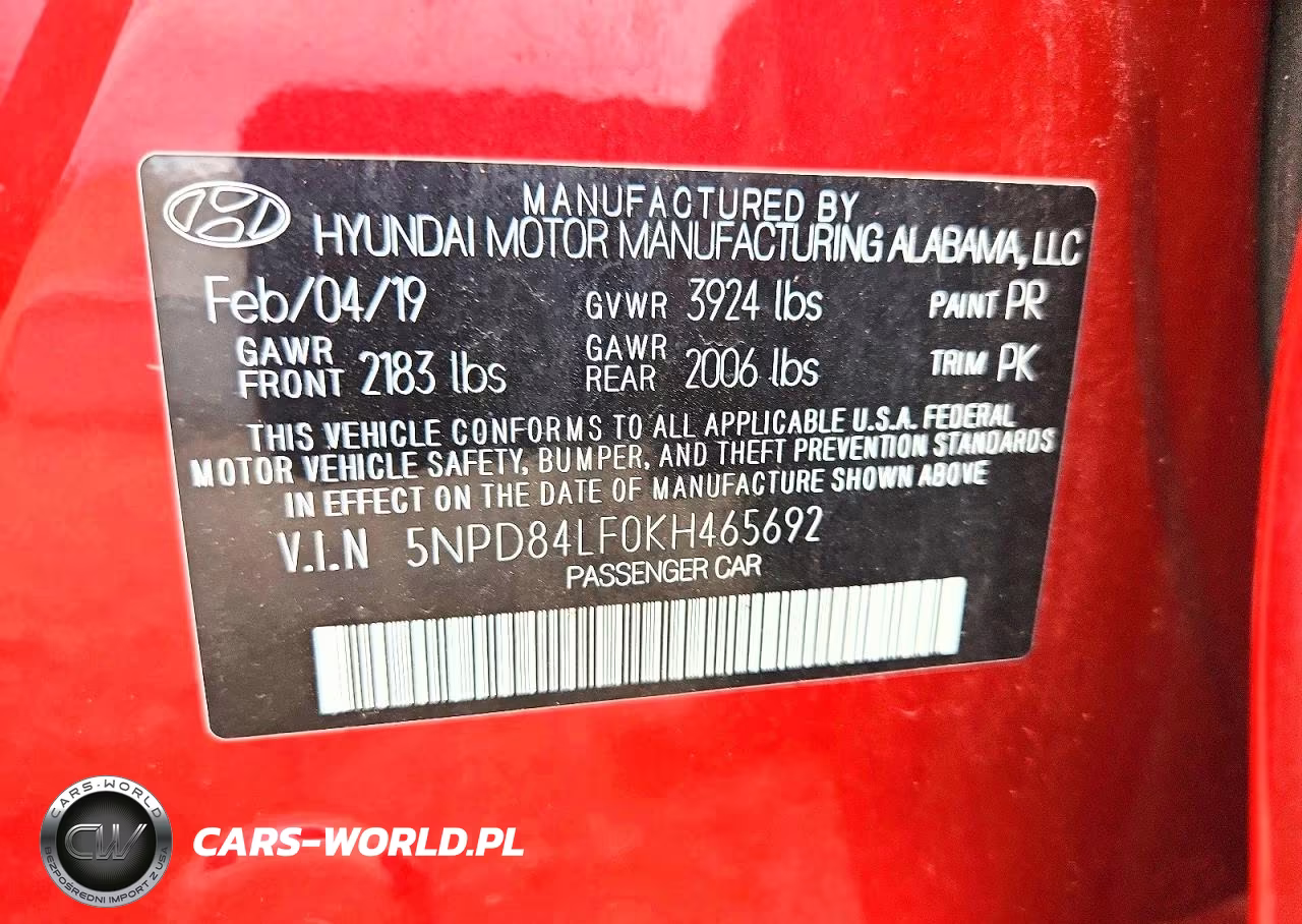 2019 Hyundai Elantra Sel VIN:5NPD84LF0KH465692 - 13