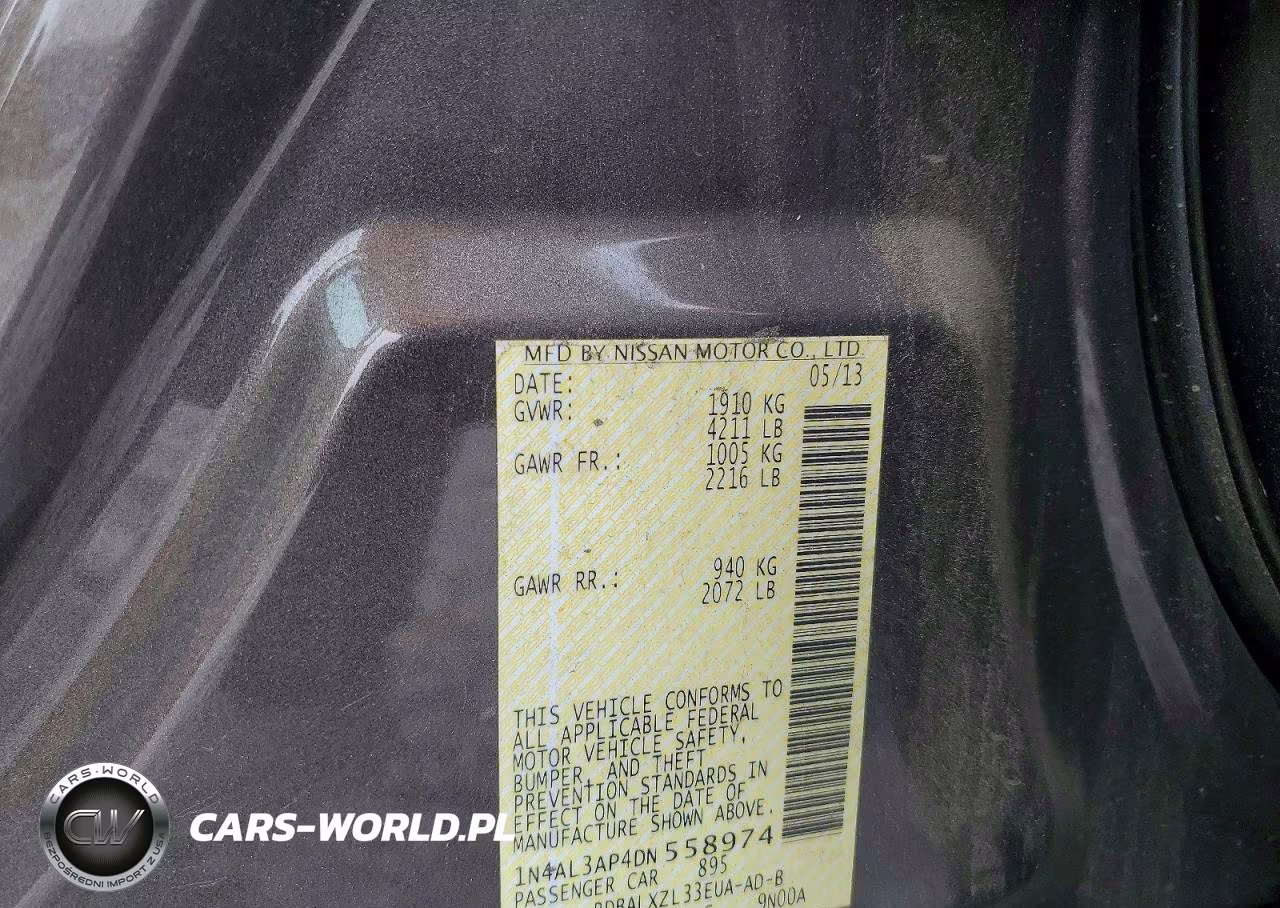 2013 Nissan Altima 2.5 VIN:1N4AL3AP4DN558974 - 12