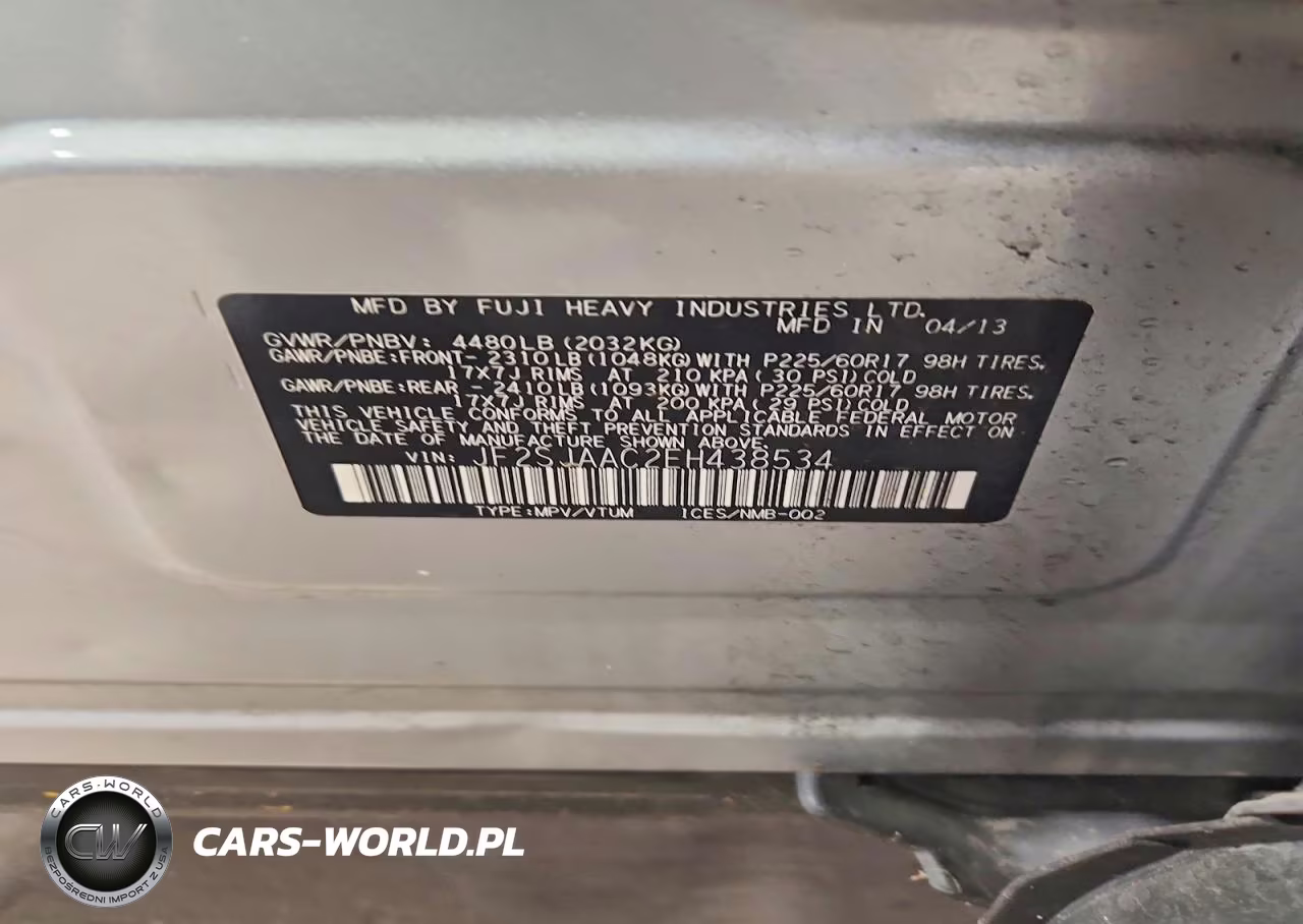 2014 Subaru Forester 2.5I VIN:JF2SJAAC2EH438534 - 14