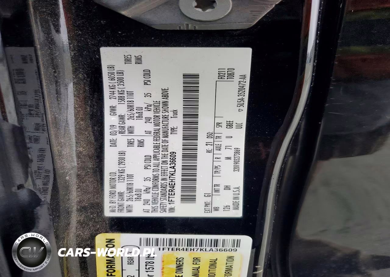 2019 Ford Ranger Xl VIN:1FTER4EH7KLA36609 - 12