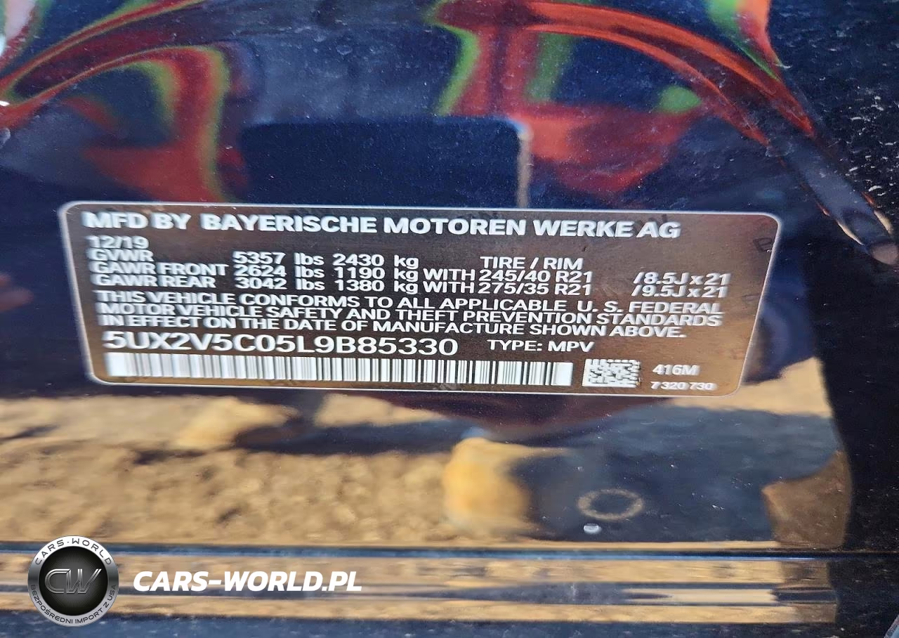 2020 BMW X4 xDrivem40I VIN:5UX2V5C05L9B85330 - 13