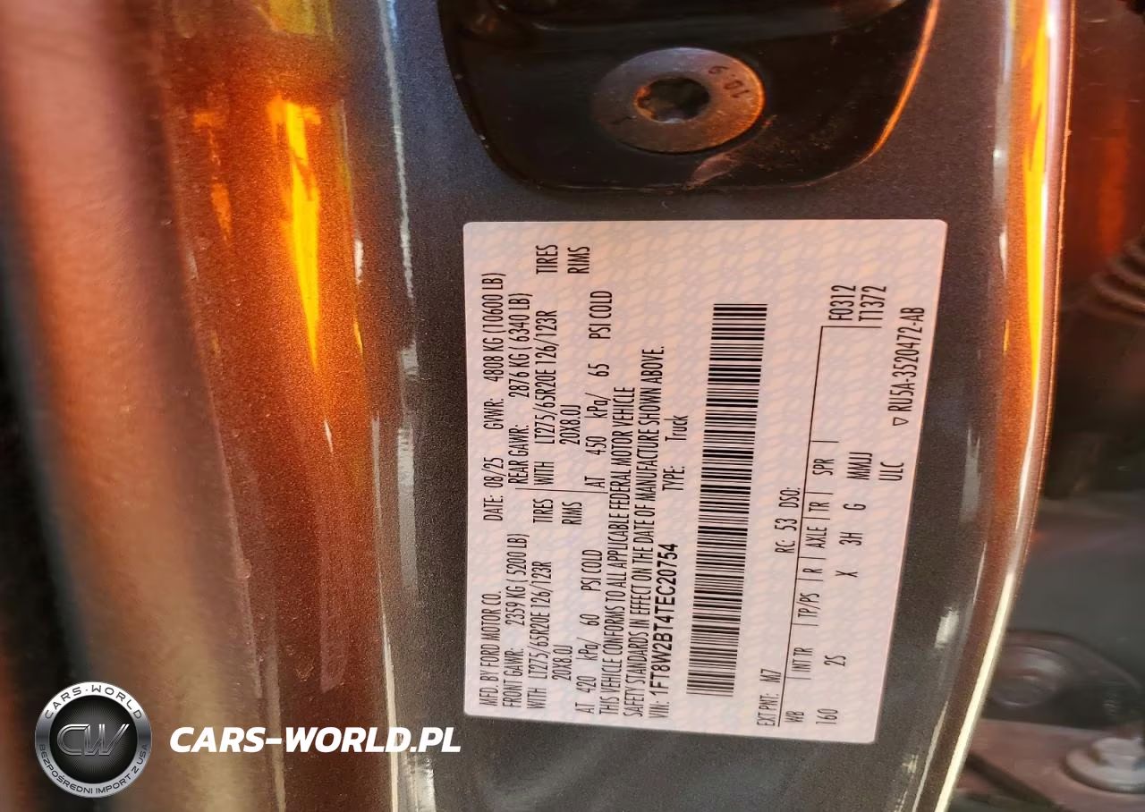 2026 Ford F250 Super Duty VIN:1FT8W2BT4TEC20754 - 13