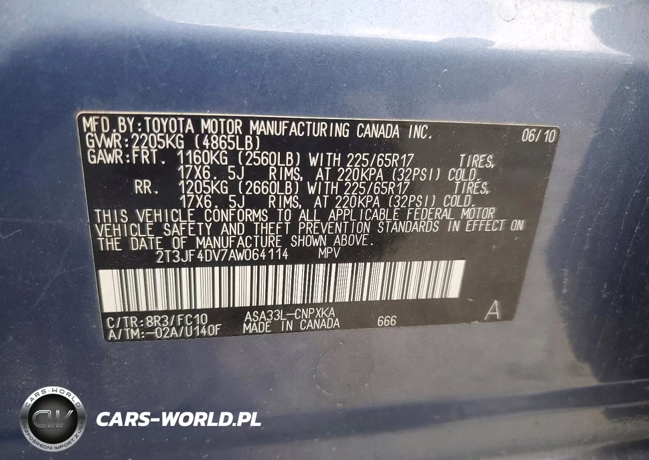2010 Toyota Rav4 Base VIN:2T3JF4DV7AW064114 - 13