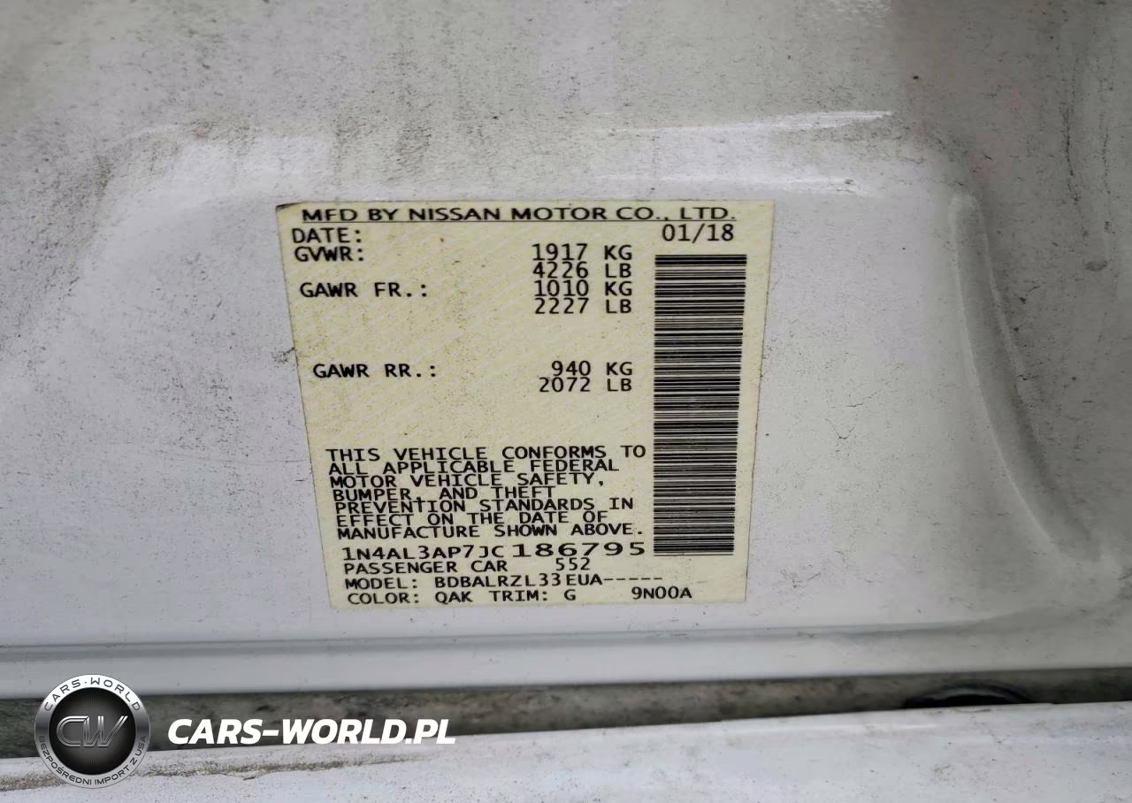 2018 Nissan Altima 2.5 Sl VIN:1N4AL3AP7JC186795 - 12
