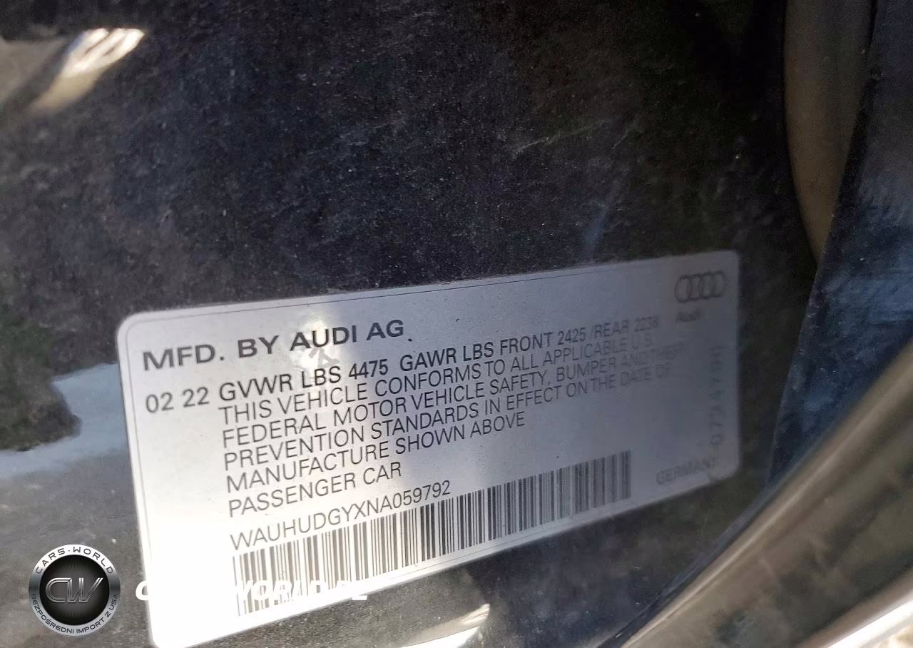 2022 Audi A3 VIN:WAUHUDGYXNA059792 - 12