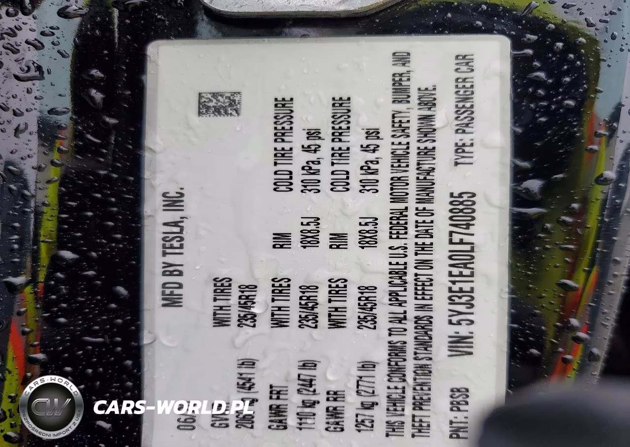 2020 Tesla Model 3 VIN:5YJ3E1EA0LF740885 - 12