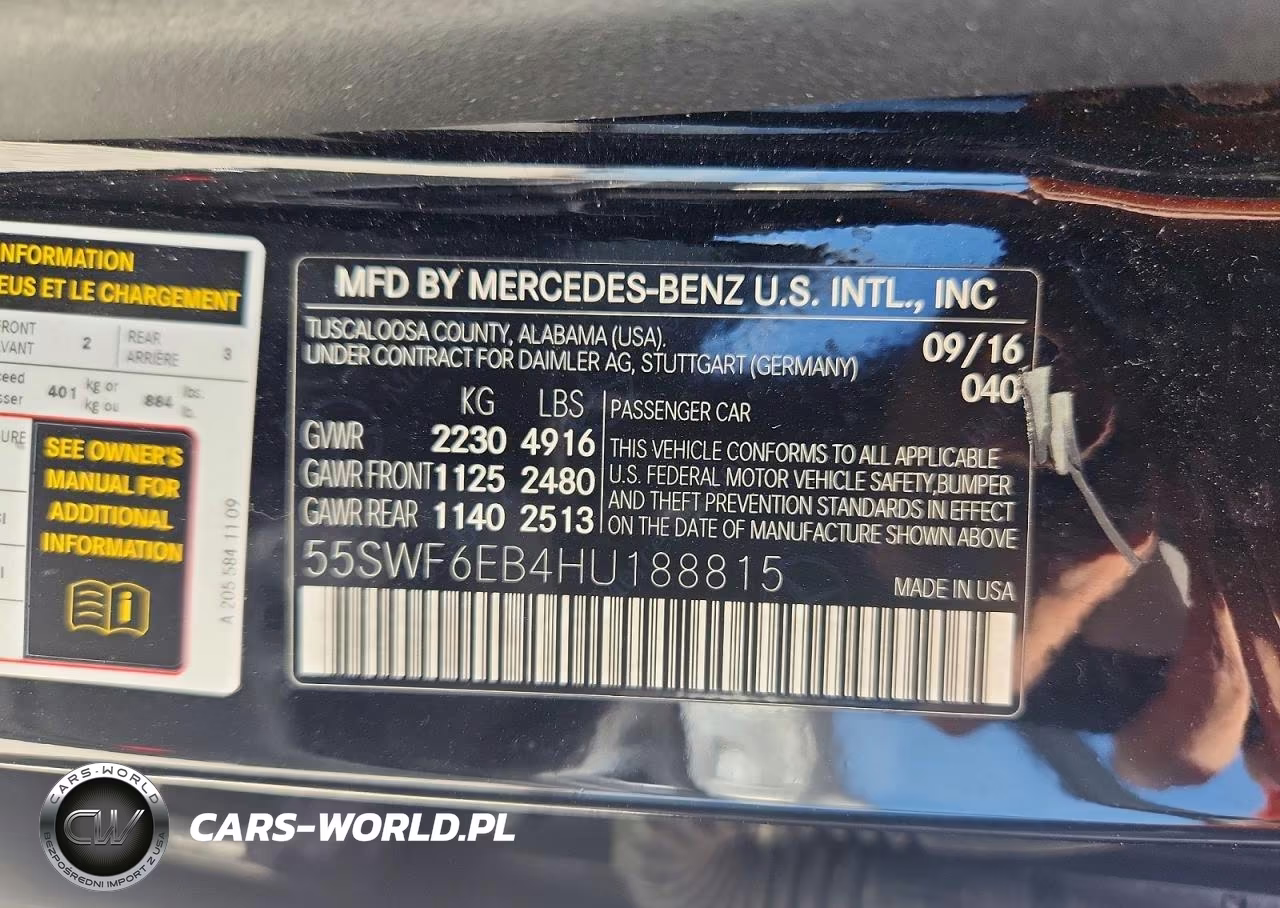 2017 Mercedes-Benz C 43 4Matic Amg VIN:55SWF6EB4HU188815 - 13