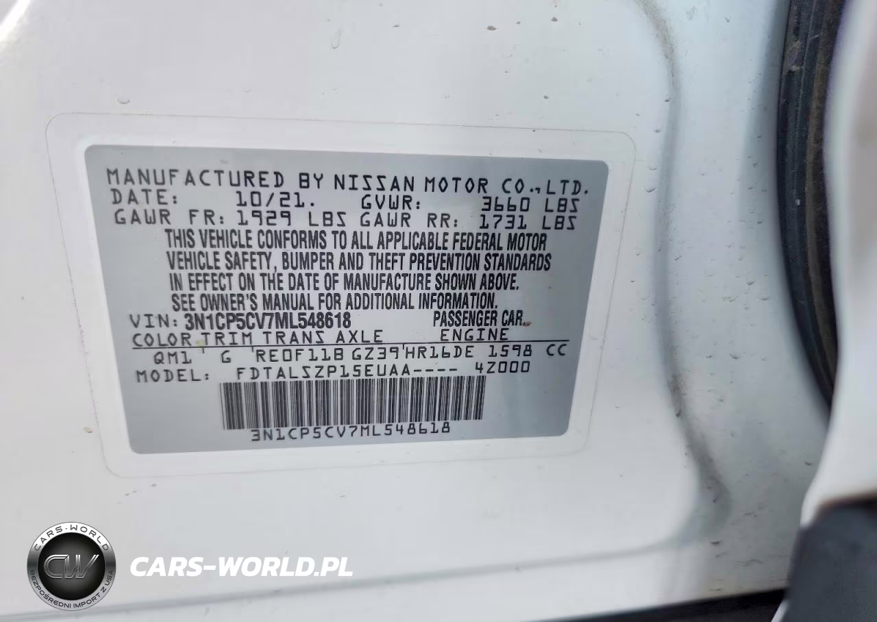 2021 Nissan Kicks Sv VIN:3N1CP5CV7ML548618 - 13