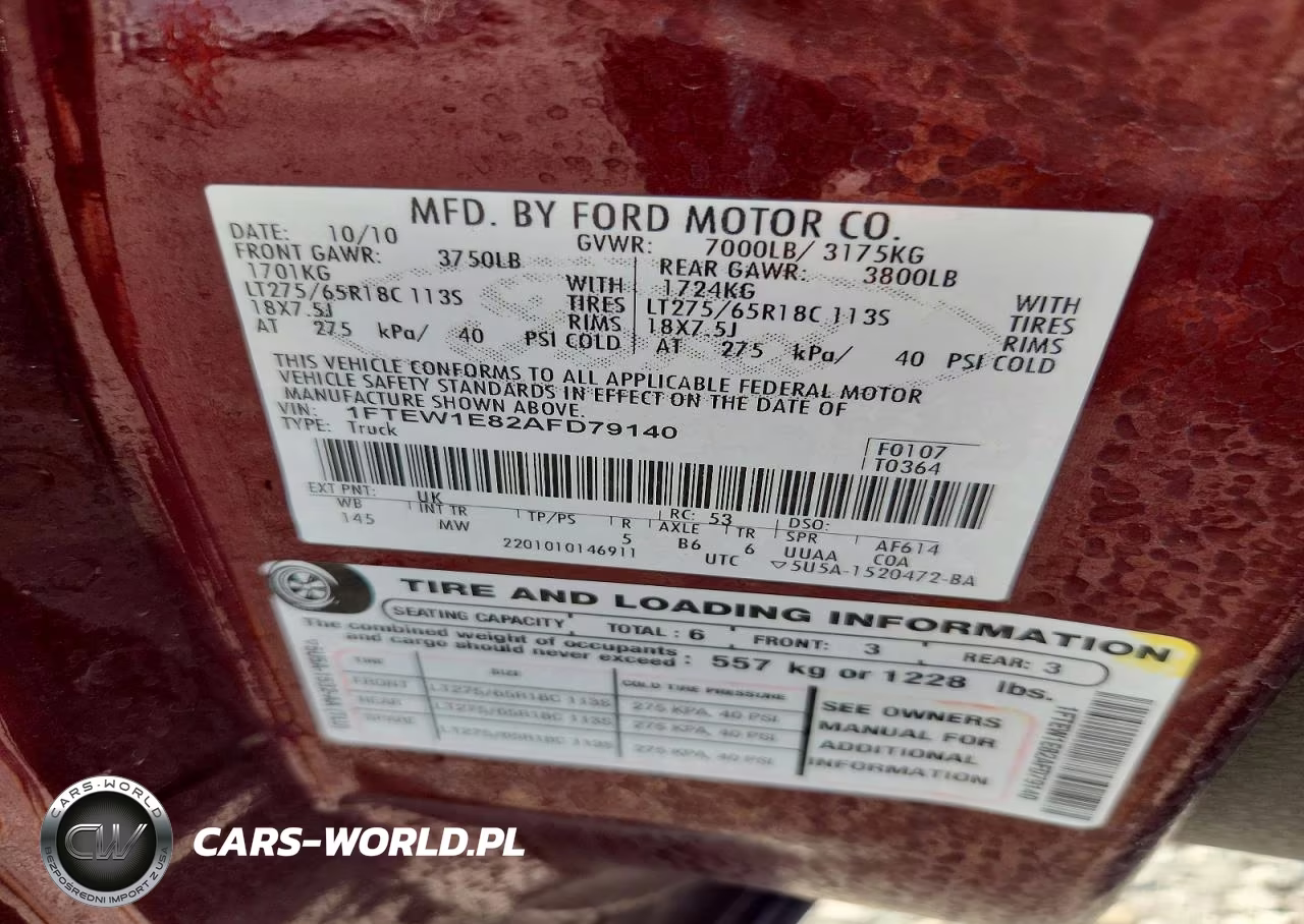 2010 Ford F150 Supercrew VIN:1FTEW1E82AFD79140 - 13