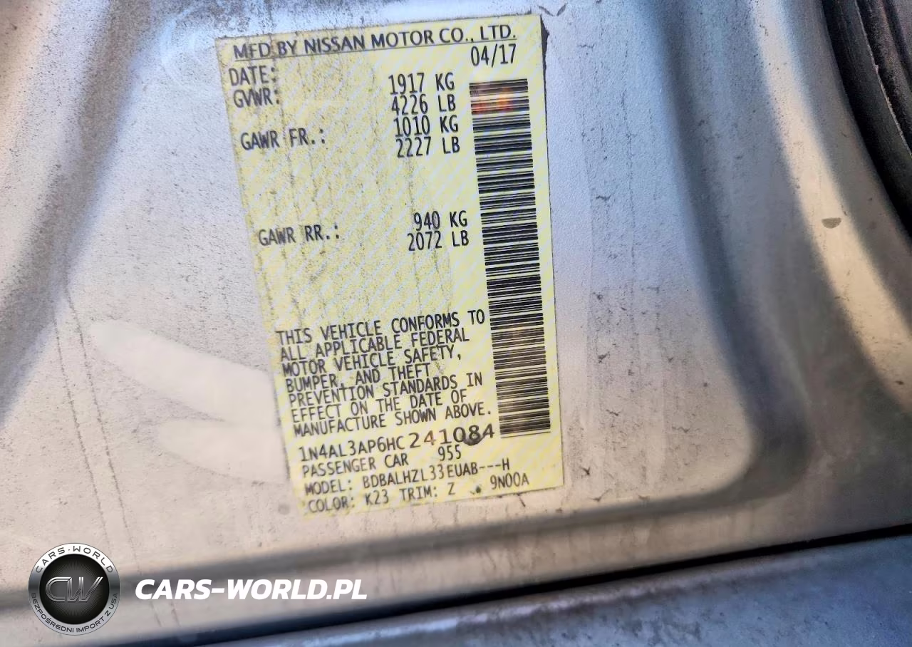 2017 Nissan Altima 2.5 Sr VIN:1N4AL3AP6HC241084 - 12
