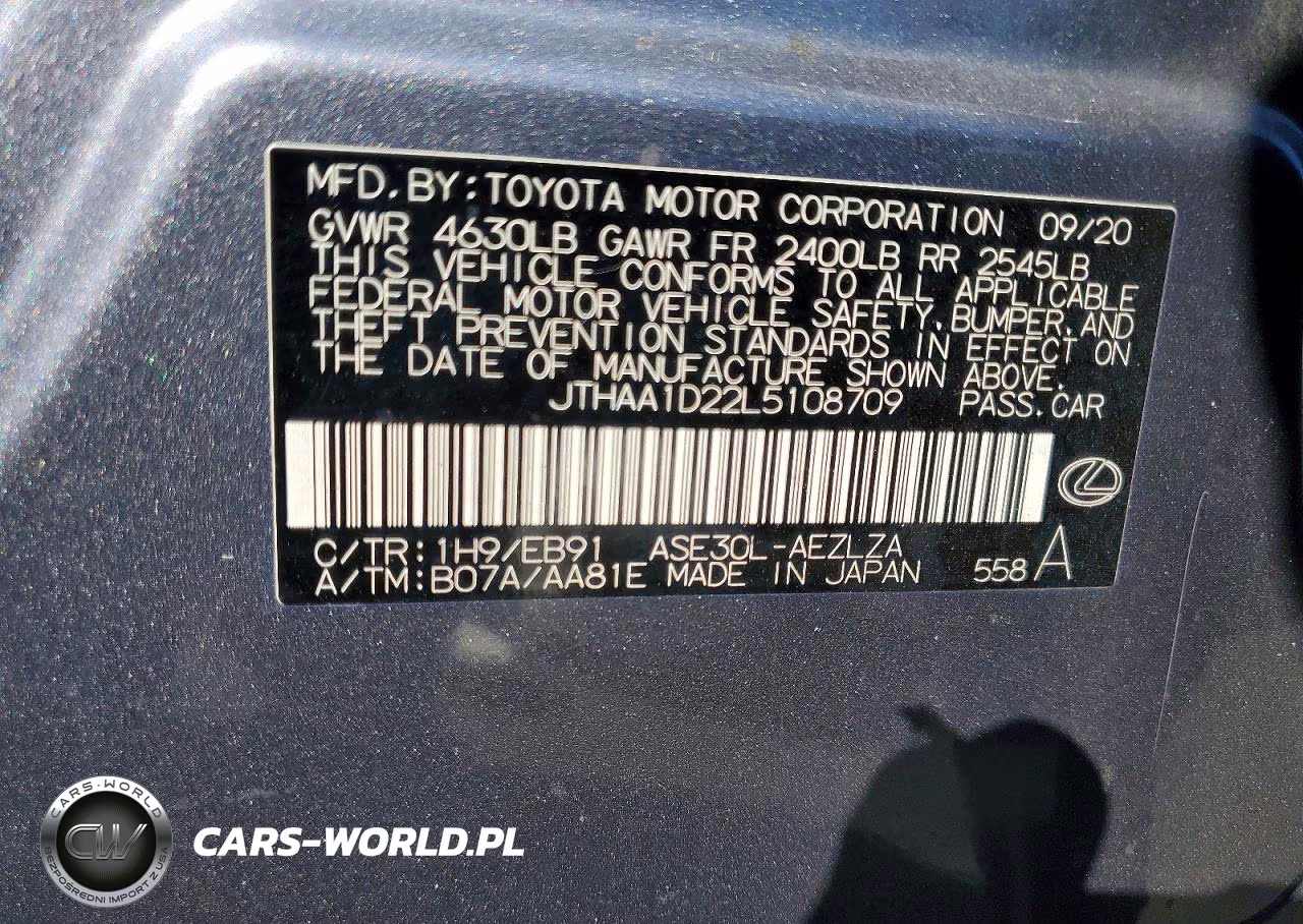 2020 Lexus Is 300 VIN:JTHAA1D22L5108709 - 12