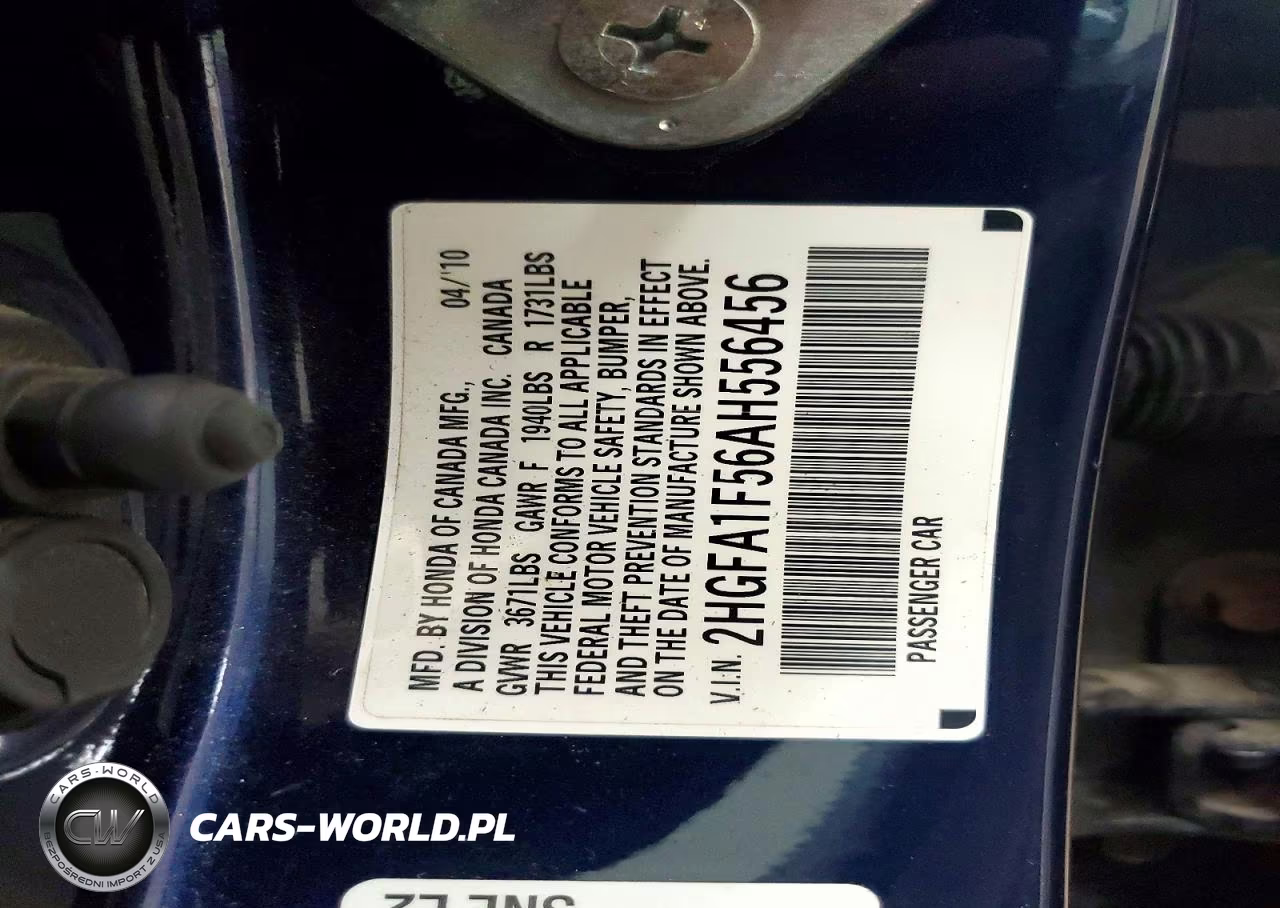 2010 Honda Civic Lx VIN:2HGFA1F56AH556456 - 13