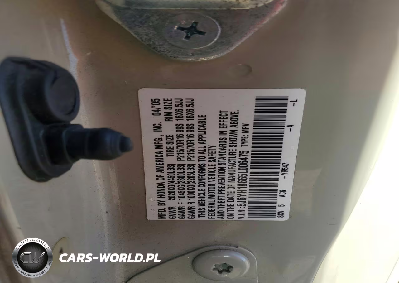 2005 Volk Element VIN:5J6YH18665L006475 - 13