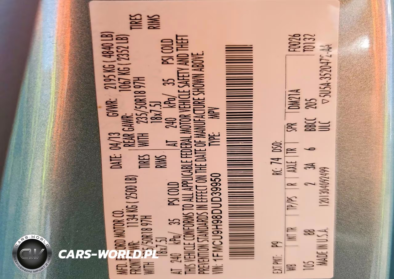 2013 Ford Escape Sel VIN:1FMCU9H98DUD39950 - 13