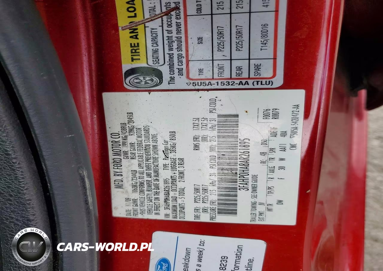 2010 Ford Fusion Se VIN:3FAHP0HA8AR261895 - 12