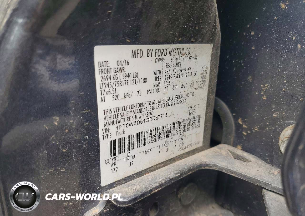 2016 Ford F350 Super Duty VIN:1FT8W3D61GEC67713 - 13