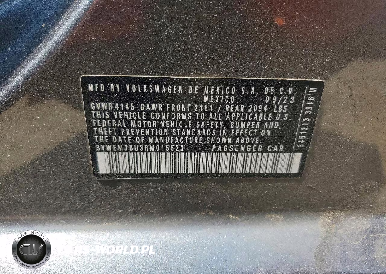 2024 Volkswagen Jetta Se VIN:3VWEM7BU3RM015523 - 12