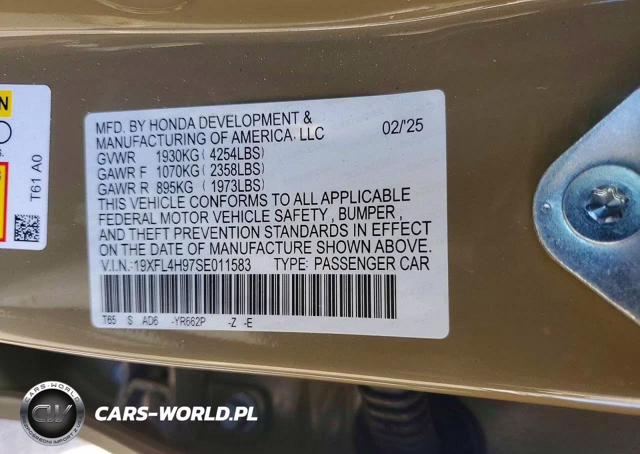 2025 Honda Civic Sport Touring VIN:19XFL4H97SE011583 - 13