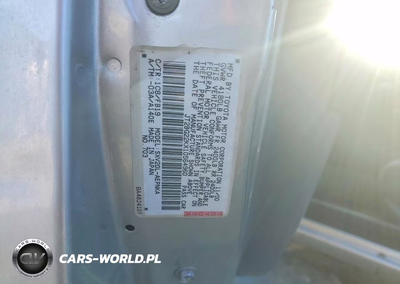 2001 Toyota Camry Le VIN:JT2BG22KX10564960 - 12
