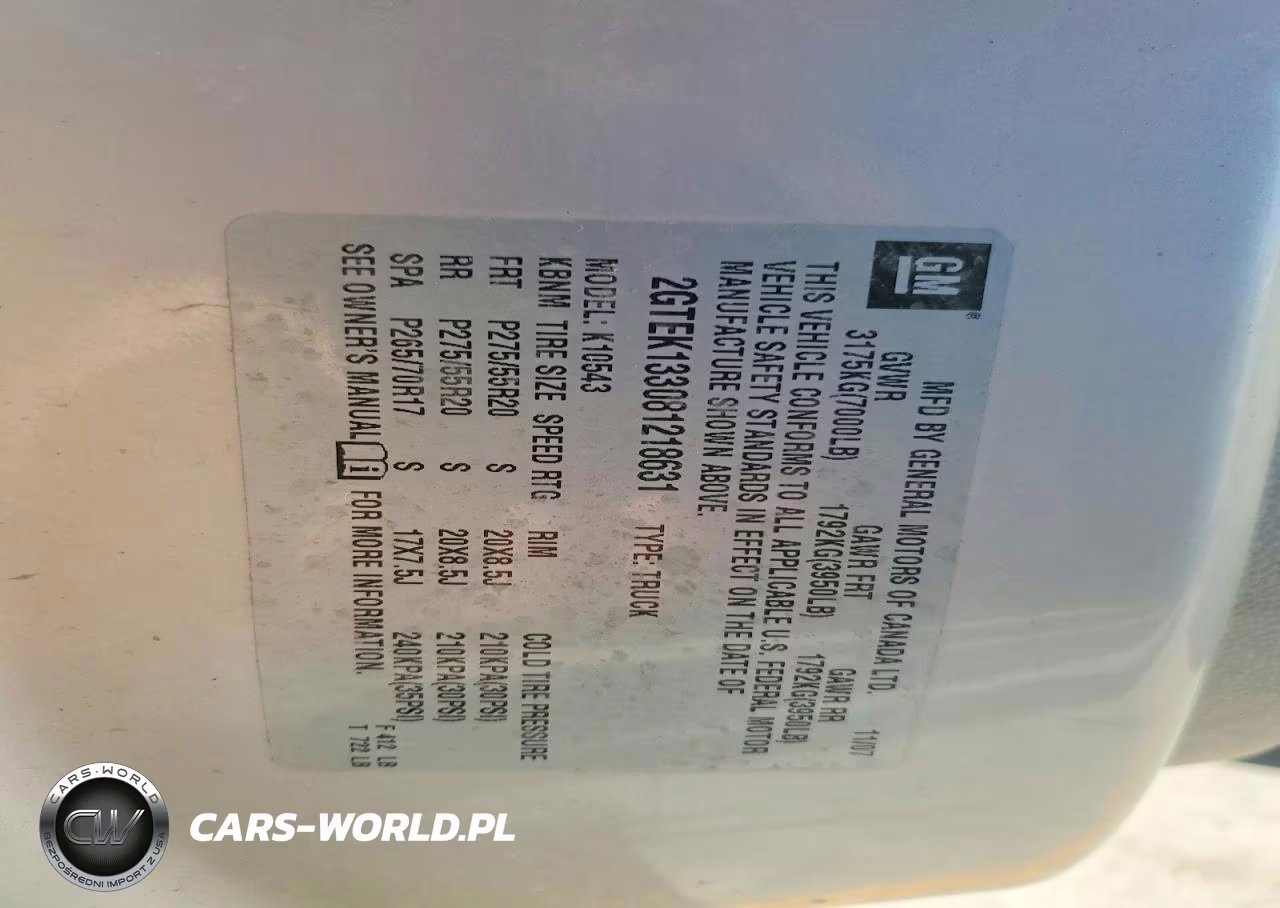 2008 GMC Sierra K1500 VIN:2GTEK133081218631 - 12