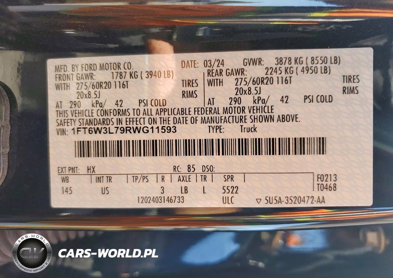 2024 Ford F150 Lightning Xlt VIN:1FT6W3L79RWG11593 - 13