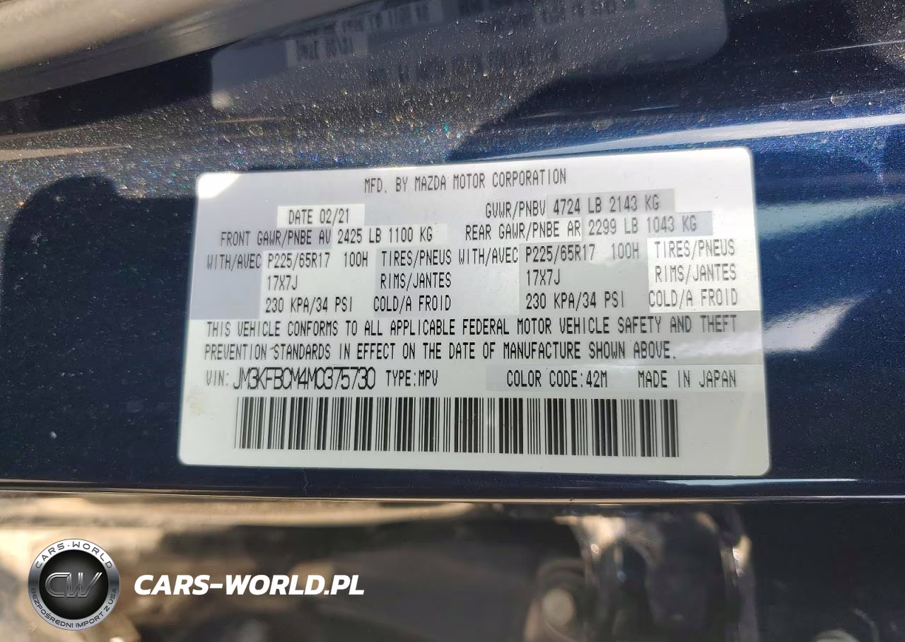 2021 Mazda Cx-5 Touring VIN:JM3KFBCM4M0375730 - 14